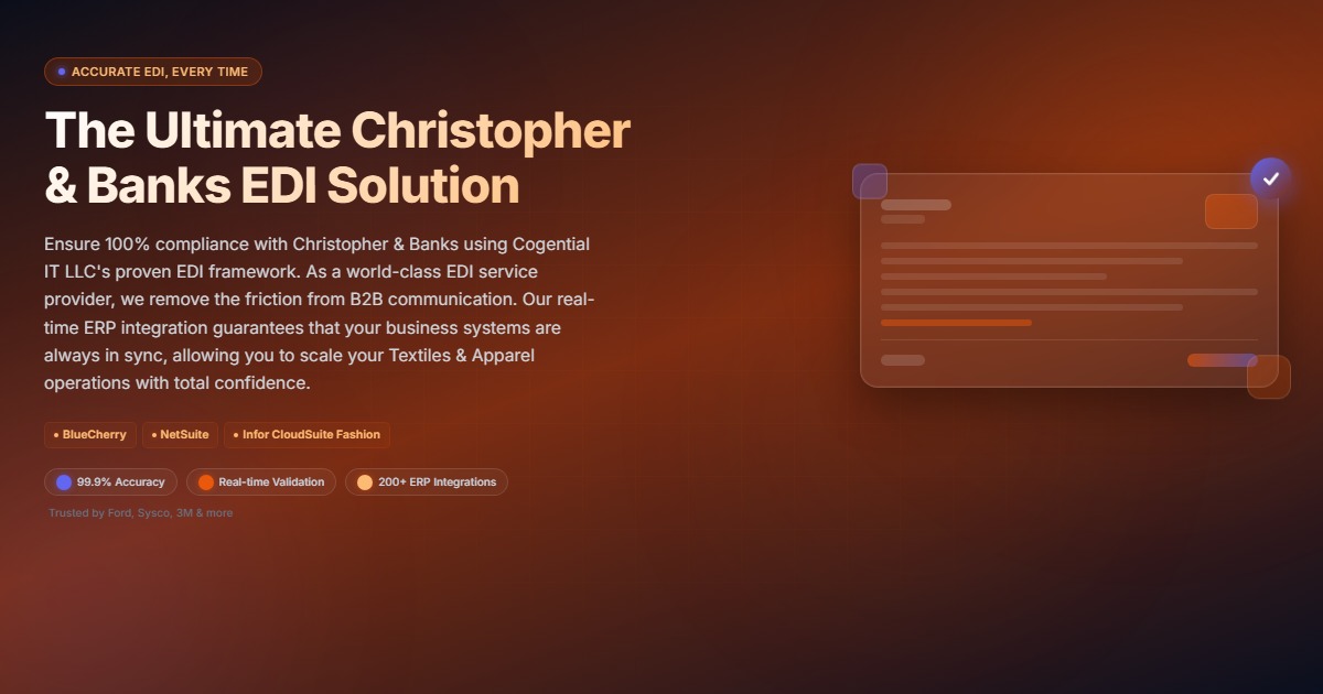 Christopher & Banks EDI for apparel suppliers
