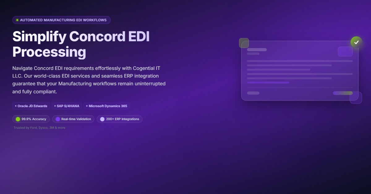 Concord EDI Integration Guide | Cogential IT
