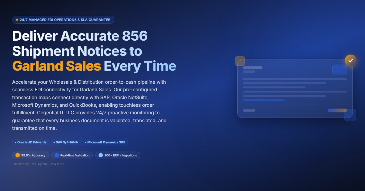 Garland Sales EDI Integration | Cogential IT